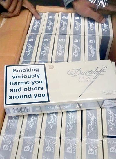 Cigarettes seized from the containers