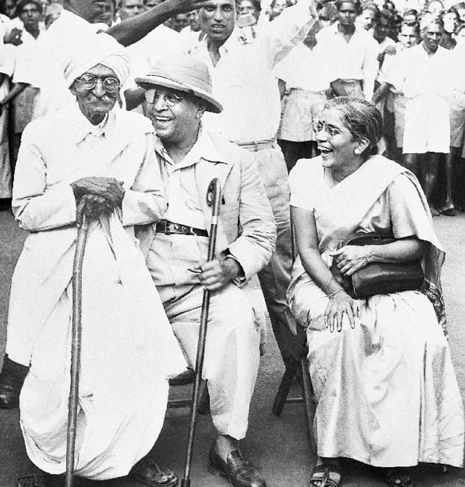 Rao Bahadur SK Bole shares a light moment with Dr BR Ambedkar, who made him sit on his lap, with Mai next to him, when the former couldn