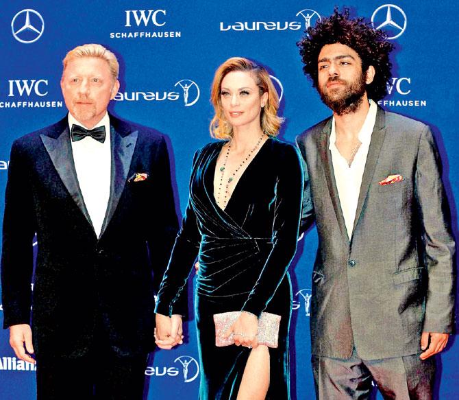 Tennis legend Boris Becker with wife Lilly and son Noah 