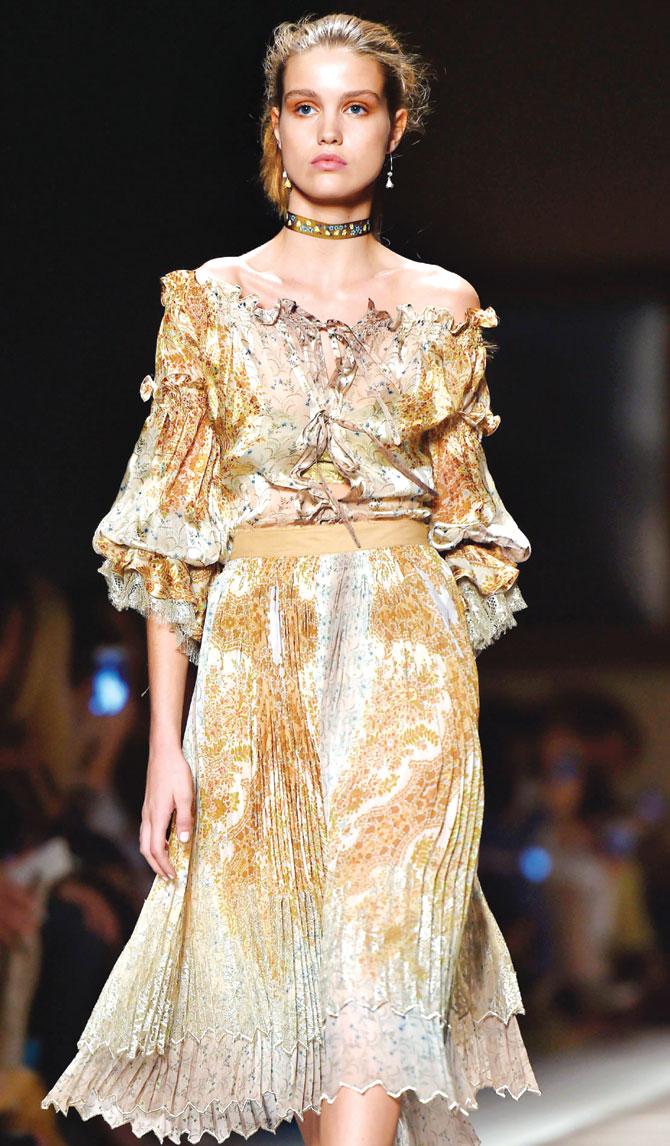 Girly meets bohemian in this Etro dress. Pic/AFP
