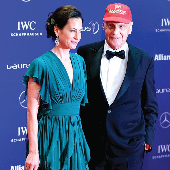 Former Formula One champion Niki Lauda (67) & wife Birgit (37)