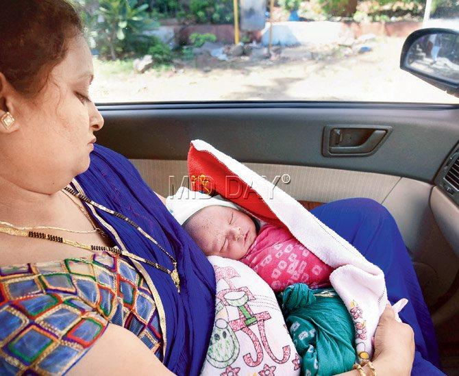As Nimesh drove, his wife Kalpana held on to Baby Ansh all the way from Kandivli to Bhiwandi and then Dombivli, where they had to part with the newborn. The couple were disappointed that they were not allowed to enter the children’s home after handing Ansh over