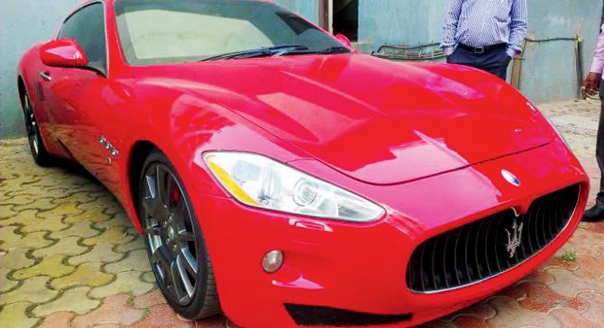 One of the several high-end cars which Shekhar purchased using the money invested by the victims in his Ponzi schemes 