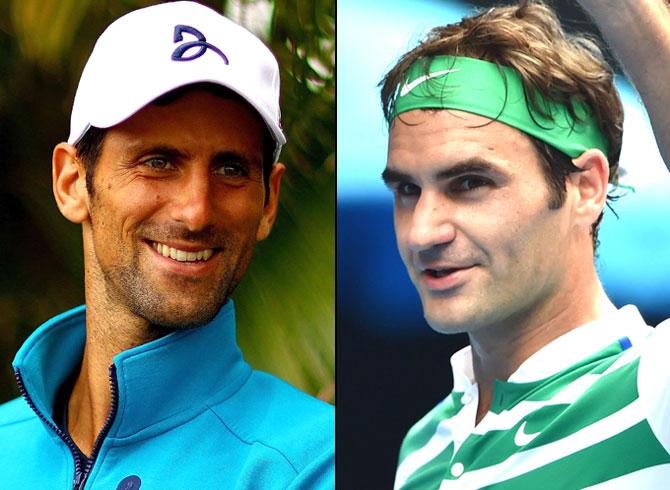 Novak Djokovic and Roger Federer. Pics/AFP