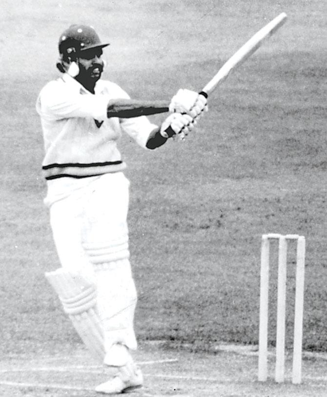Dilip Vengsarkar on his way to a ton  against England in the Lord