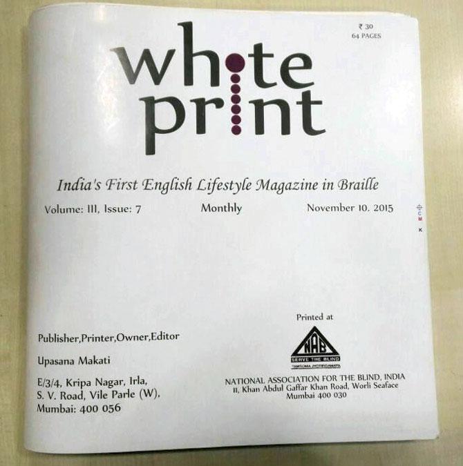 The magazine in Braille