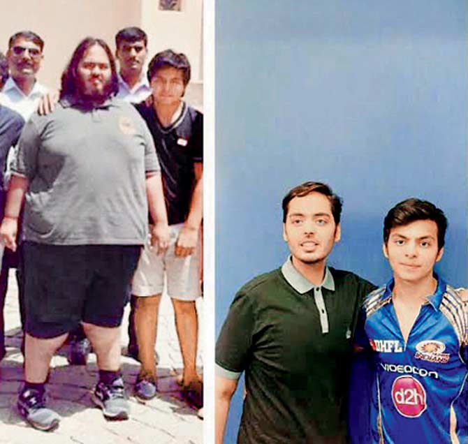 Anant Ambani before the weight loss and Anant (left) now