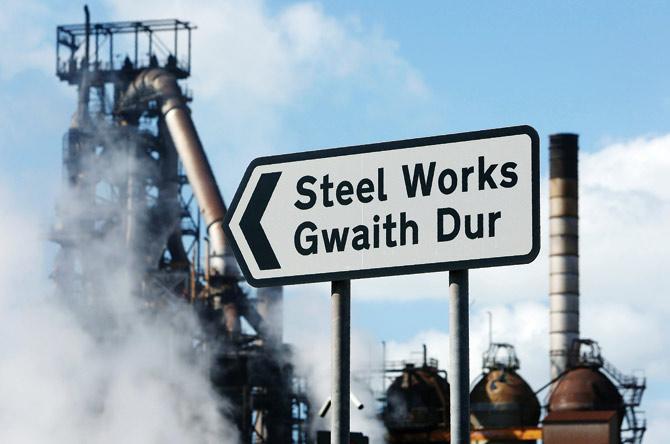 The Tata Steel steel plant at Port Talbot in South Wales. Pic/AFP
