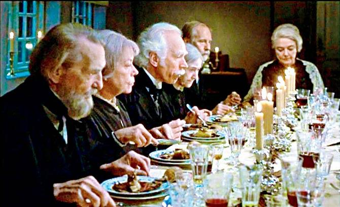 A scene from the film Babette’s Feast. Babette marvelously makes a case for spiritual transcendence through the medium of food