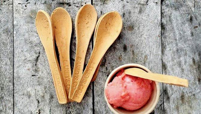 The edible cutlery can also be custom-made with flavours by placing orders three months in advance on Bakeys.com