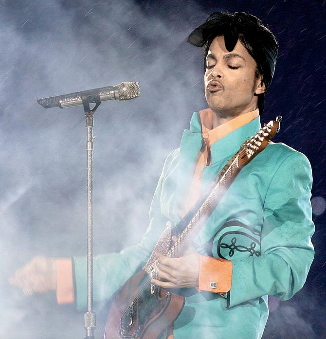 A file pic from February 4, 2007 of Prince performing at Super Bowl in Miami. Pic/AFP