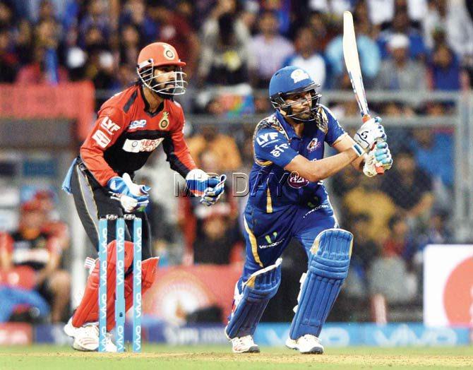 The recent IPL match at Wankhede was played between Mumbai Indians and Royal Challengers Bangalore on Wednesday. Pic/Suresh KK