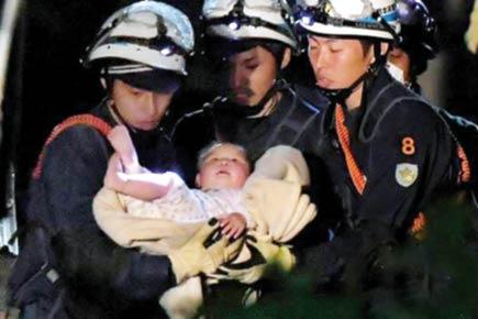 8-month-old rescued from rubble 6 hours after earthquake in Japan