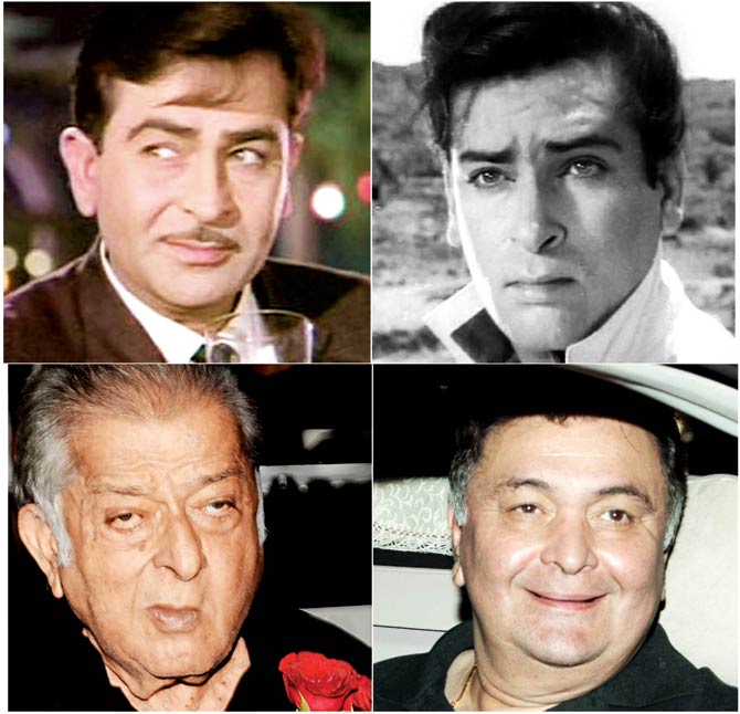 Raj Kapoor, Shammi Kapoor, Shashi Kapoor and Rishi Kapoor