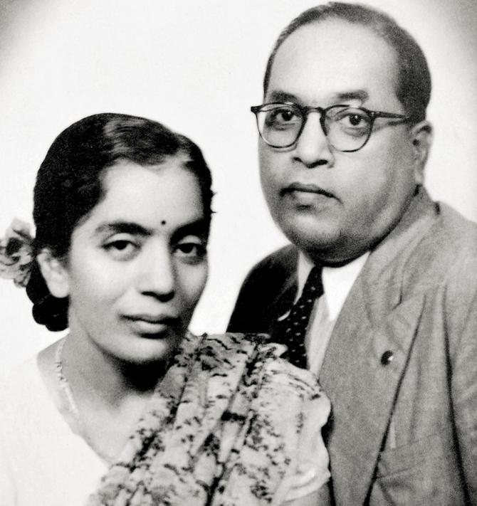 Ambedkar with wife Savita in 1948