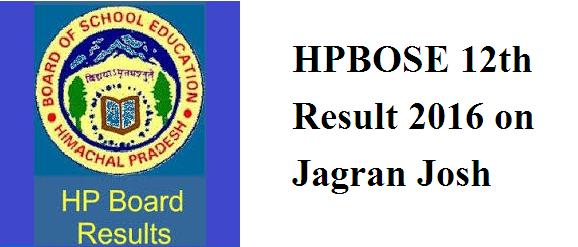 HPBOSE (Hpbose.org), HP Board class 12 result 2016 at hpresults.nic.in