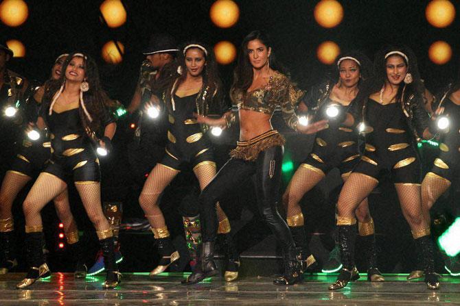 Katrina Kaif performing to her popular numbers at the opening ceremony of IPL 9 in Mumbai on Friday night.