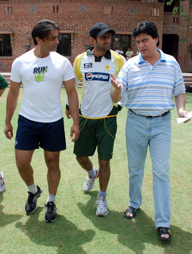 Mohsin Khan with two Shoaibs -- Malik and AkhtarMalik