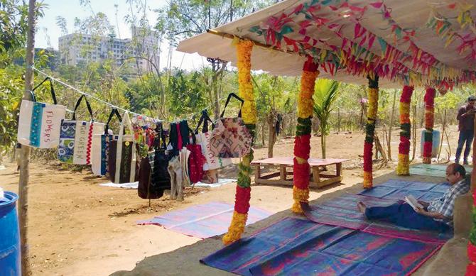 the lunch area, in the verdant settings of Aarey