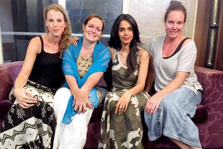 Clicked! Mallika Sherawat with the crew of documentary on sex trade