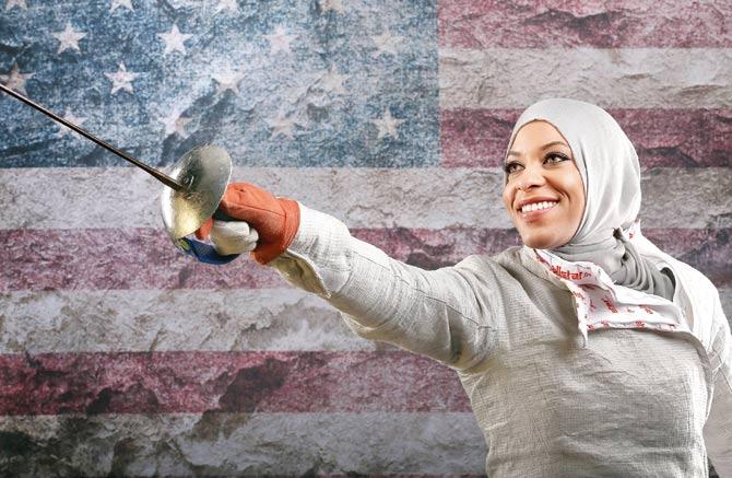 United States of America’s fencer Ibtihaj Muhammad at California in March. Pic/Getty Images