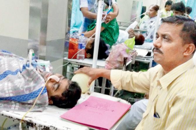 After 7.30 pm, doctors at KEM’s emergency ward put Pramod Dhanawade, who had suffered brain haemorrhage, on ventilator