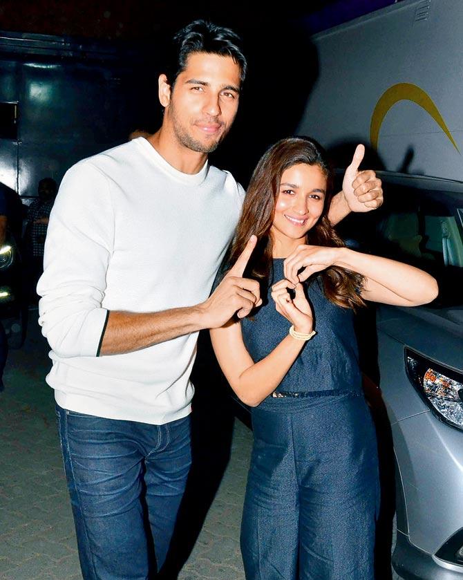 Sidharth Malhotra and Alia Bhatt during promotions for their last film