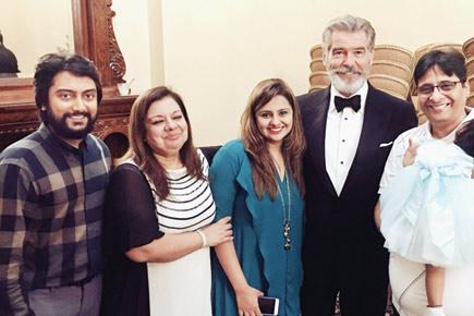 Bonding with James Bond! Vashu Bhagnani and family meet Pierce Brosnan