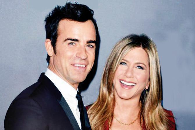Justin Theroux with wife Jennifer Aniston