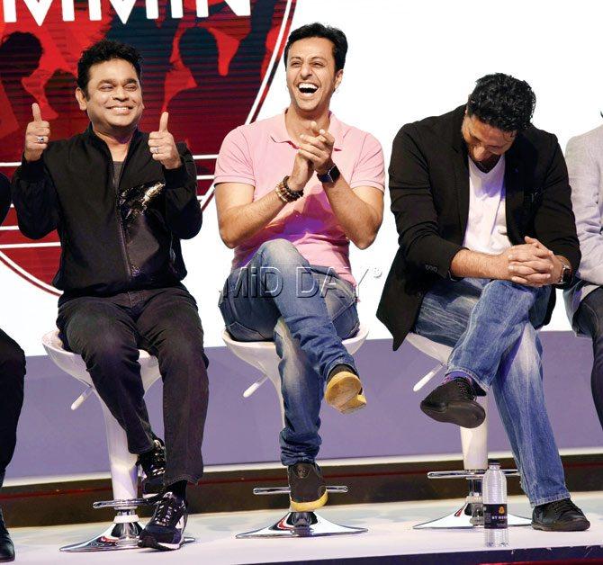 (From left) AR Rahman, Sulaiman and Salim Merchant. Pic/ Pradeep Dhivar