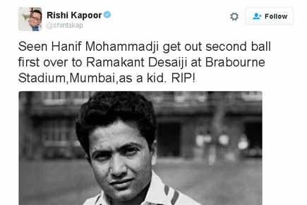 Oops! Rishi Kapoor tweets 'RIP' for alive Hanif Mohammad