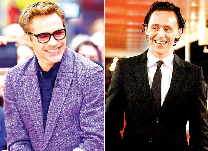 Robert Downey Jr and Tom Hiddleston