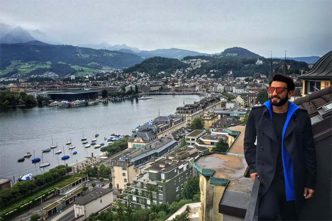 Ranveer Singh in Switzerland. Pic Courtesy/ Ranveer Singh