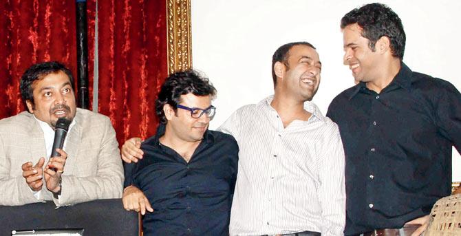 (From left) Anurag Kashyap, Vikas Bahl, Madhu Mantena and Vikramaditya Motwane at an event for their 2014 production, Ugly 