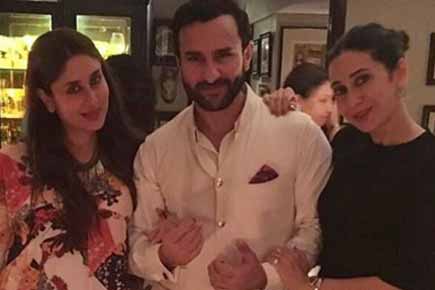 Clicked! Saif Ali Khan with wife Kareena and Karisma at birthday bash