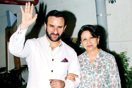 Spotted: Saif Ali Khan with his mother Sharmila Tagore on his birthday