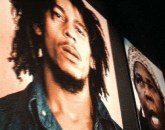 Bob Marley posters that the director spotted in Jamaica