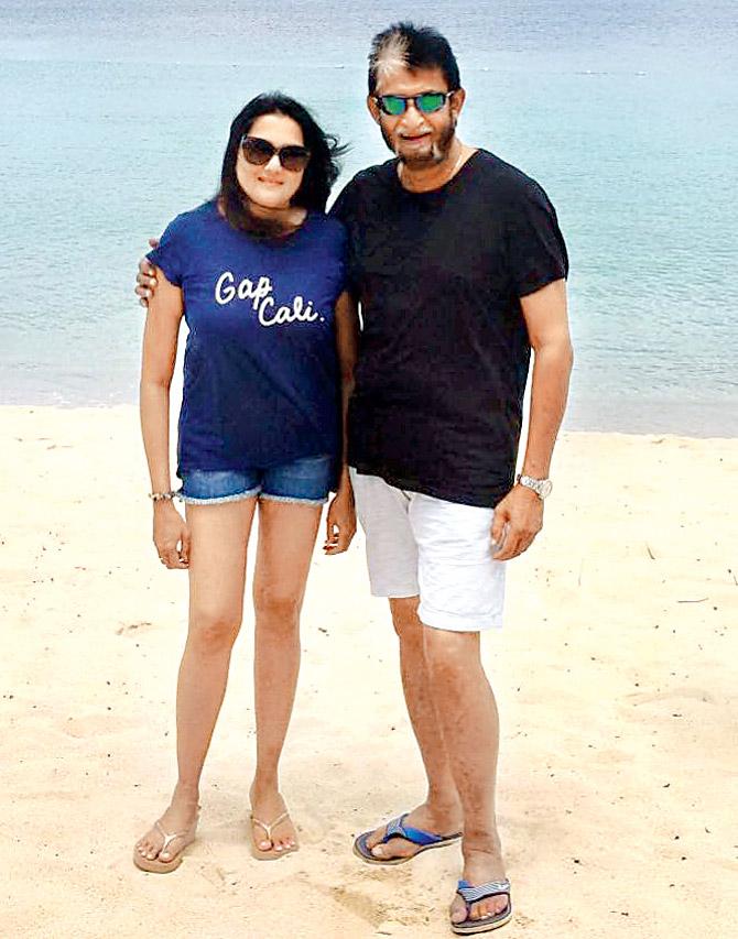 Sandeep Patil with his wife Deepa in the West Indies