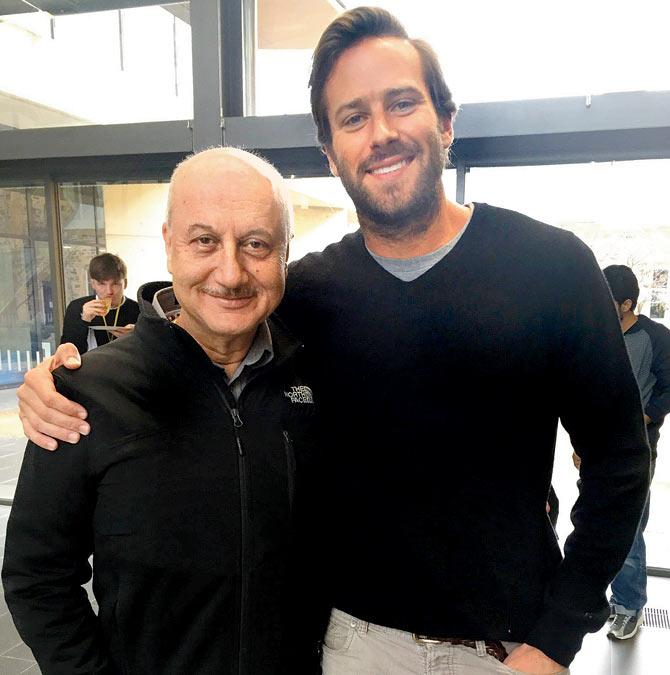 Anupam Kher (left) with co-star, Armie Hammer