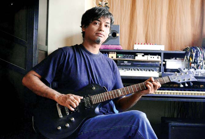 Himanshu Pandey, 39, who plays regularly around Mumbai at clubs like the Den, Anti-Social and Bonobo is currently building his own synth. Pic/Prabhanjan Dhanu
