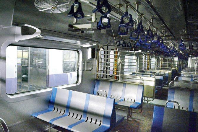Cooling its heels: The sole AC train is languishing in the Kurla car shed. The train’s doors, AC and motor are not working simultaneously and authorities are planning to install new inductors to fix this problem. file pic