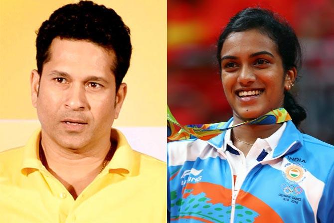 Sachin Tendulkar and PV Sindhu