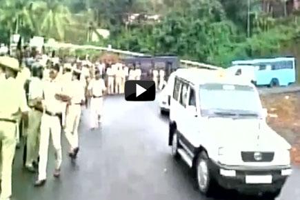 Watch video: Congress leader Ramya's car attacked with eggs 