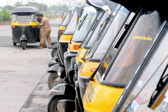 Auto rickshaws stay off roads in Thane