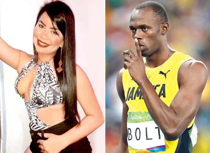 Jady Duarte and Usain Bolt