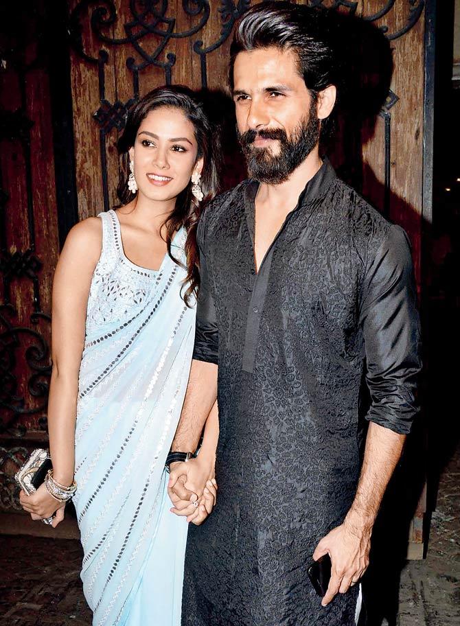 Shahid Kapoor and Mira Rajput; (right top and below) lovey dovey snaps of the couple on Instagram