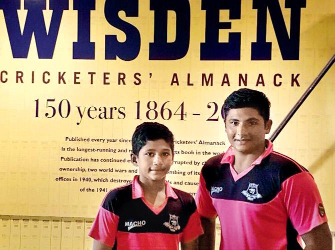 Musheer (left) with elder brother Sarfaraz Khan in the Lord’s museum at Lord