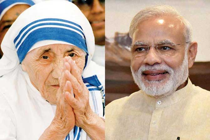 Mother Teresa and Narendra Modi