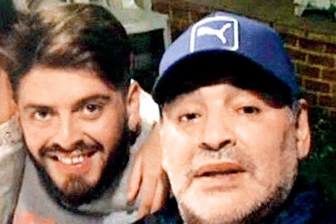 Diego Maradona Jr with his father