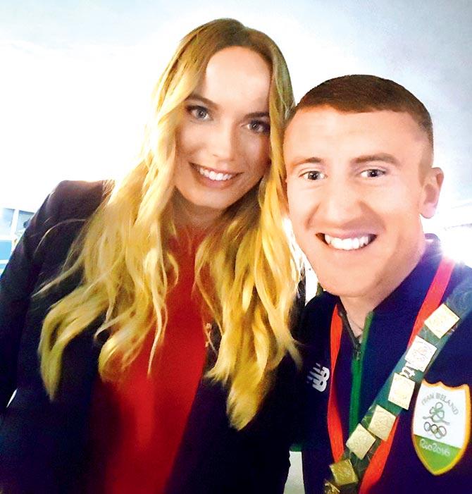 Paddy Barnes tweeted  this picture with Caroline Wozniacki 